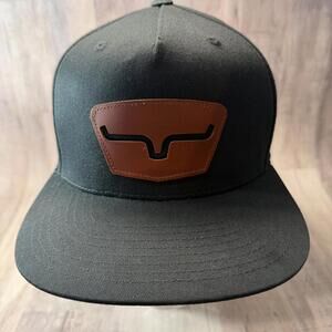Kimes Ranch Ghost Face Cap Black Brown Leather Patch Snapback Baseball Hat